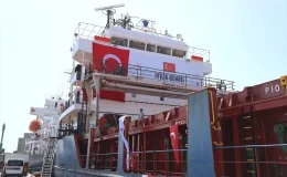 AFAD ve Vakıflar Genel Müdürlüğü işbirliğiyle Gazze’ye 2.960 ton insani yardım gemisi gönderildi